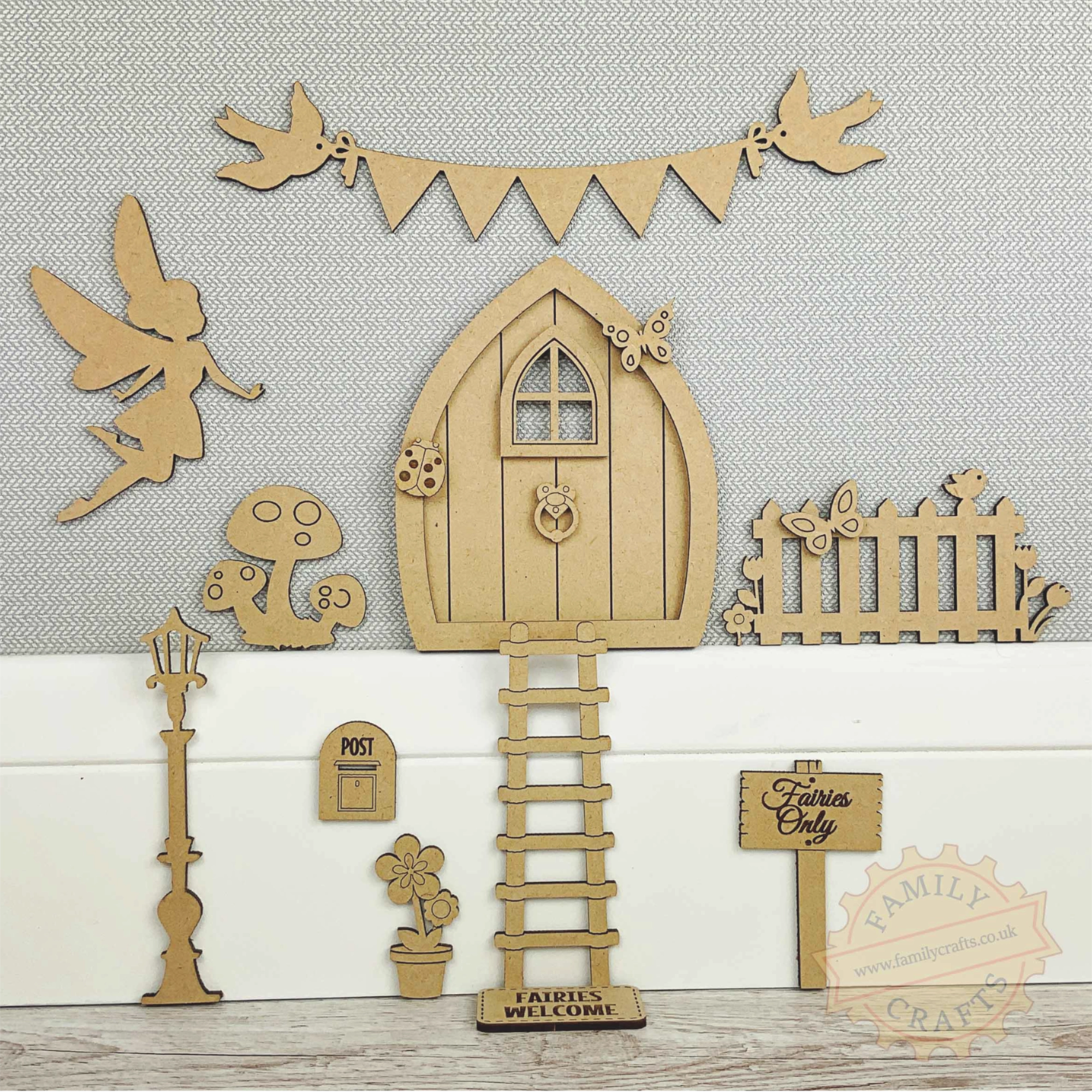 Pointed Layered Fairy Door Craft Kit with Deluxe Accessories