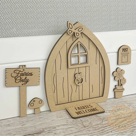 Pointed Layered Fairy Door Craft Kit with Standard Accessories