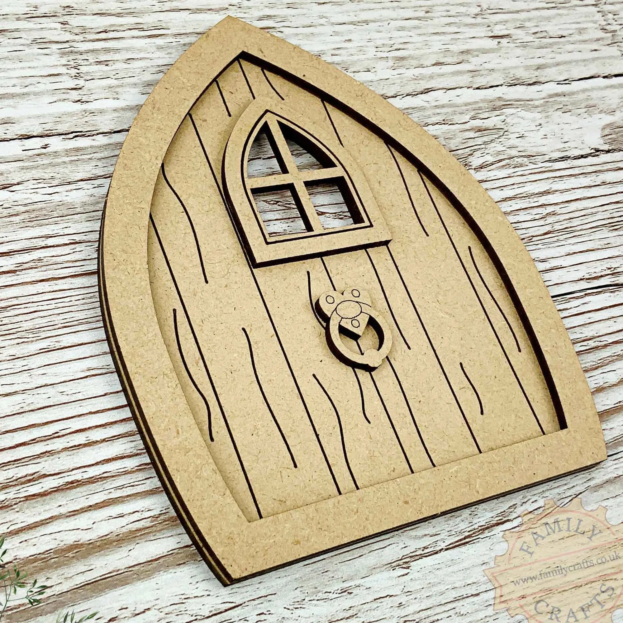 Pointed Layered Fairy Door Craft Kit with Woodgrain
