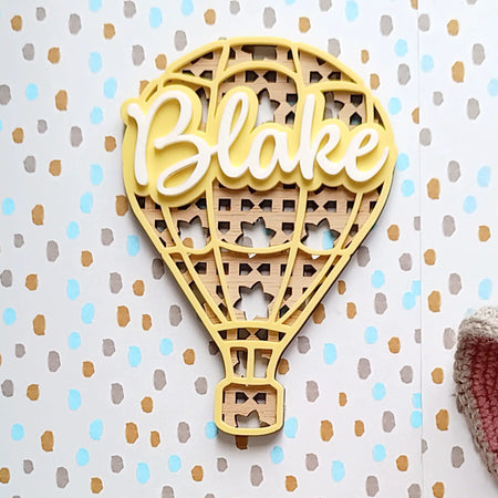 Child's Bedroom Acrylic and Rattan Plaque