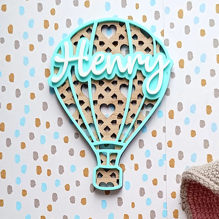 Personalised Rattan Hot Air Balloon Name Sign
