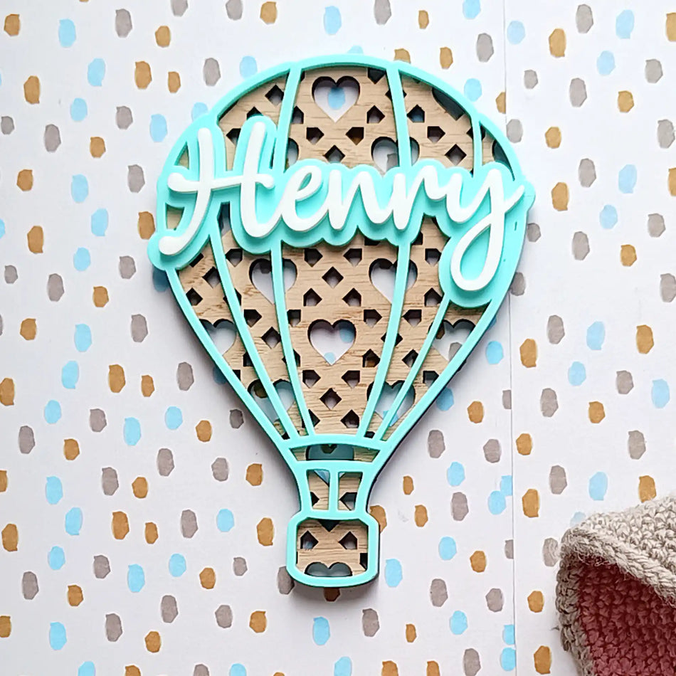 Personalised Rattan Hot Air Balloon Name Sign