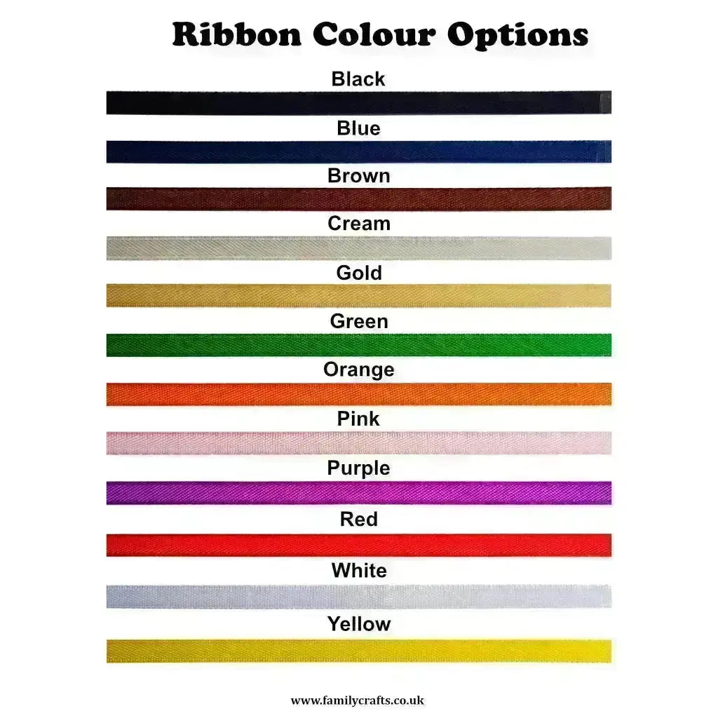 Color swatches of ribbon colour options