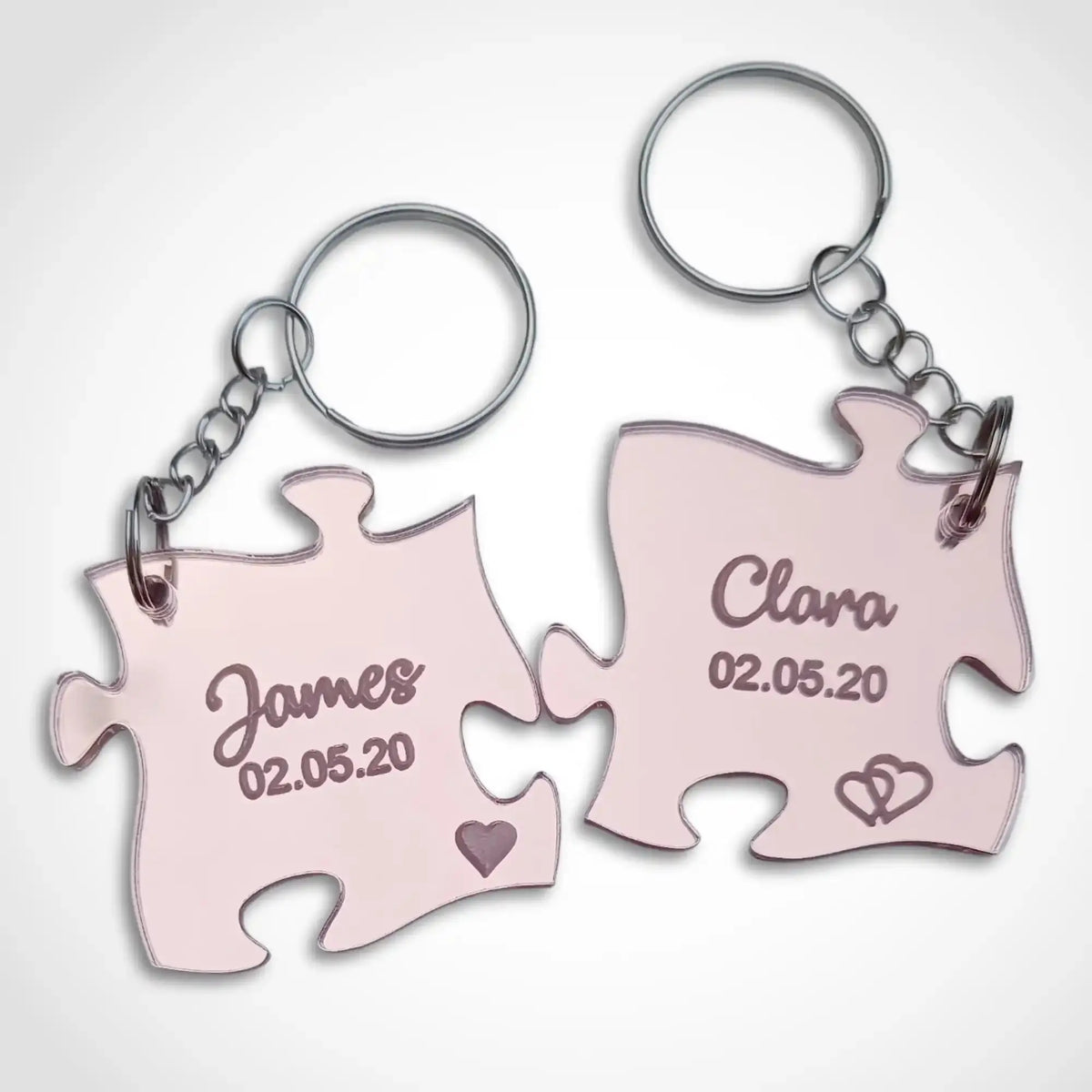 Personalised Acrylic Jigsaw Keyrings Unique Interlocking Keyrings