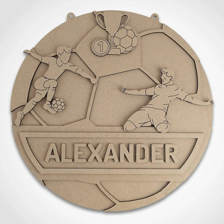 round personalised football name sign