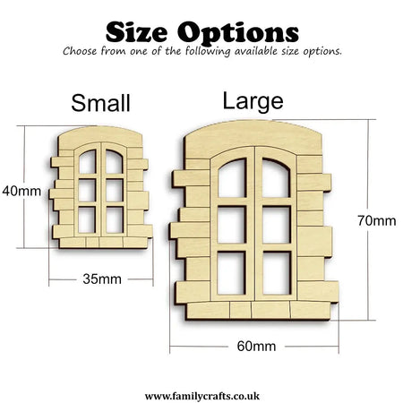 tudor stone effect fairy door window size options