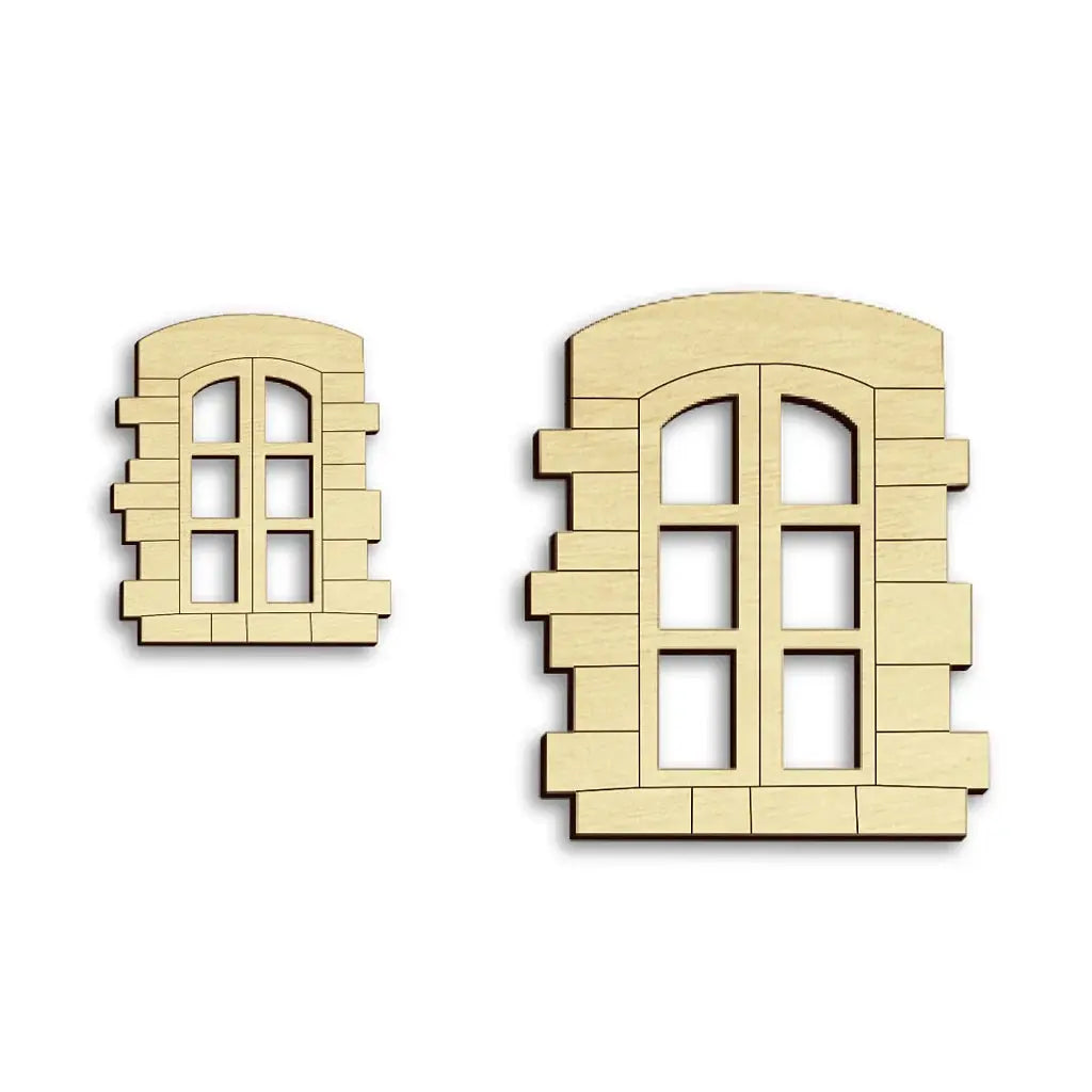 tudor stone effect fairy door windows