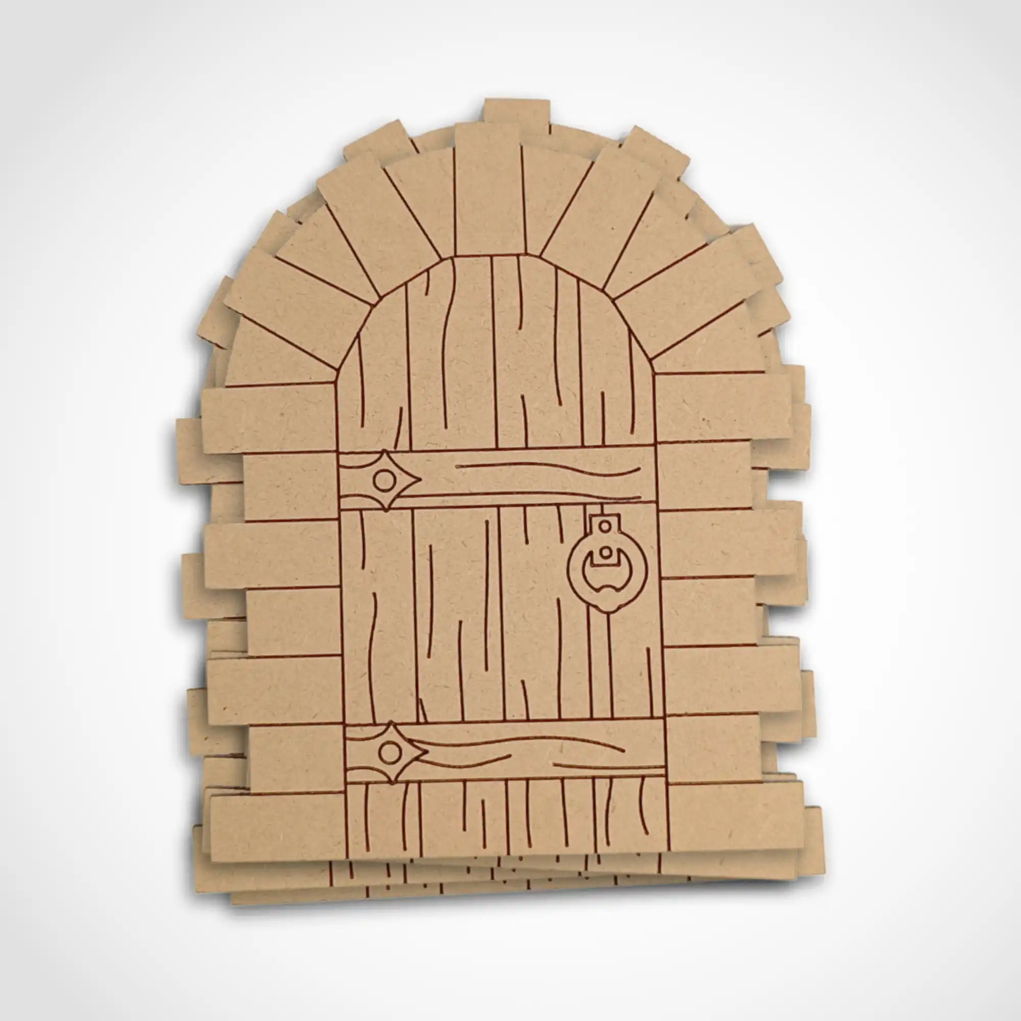 Sandstone Fairy Door Bundle with Woodgrain