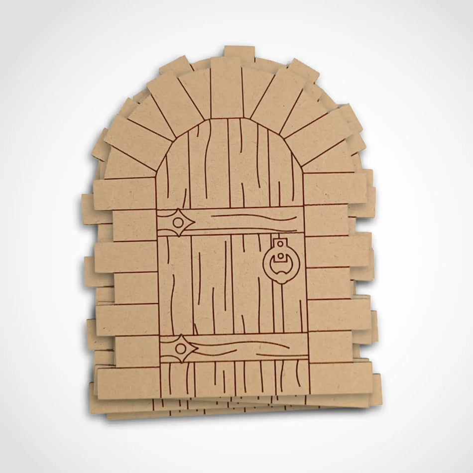 Sandstone Fairy Door Bundle with Woodgrain