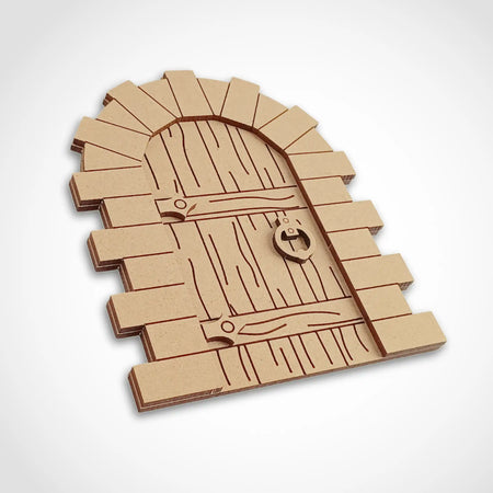 Medieval Layered Fairy Door Craft Kit with Woodgrain