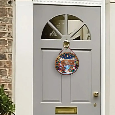 Personalised Santa Stop Here Sign Family Crafts