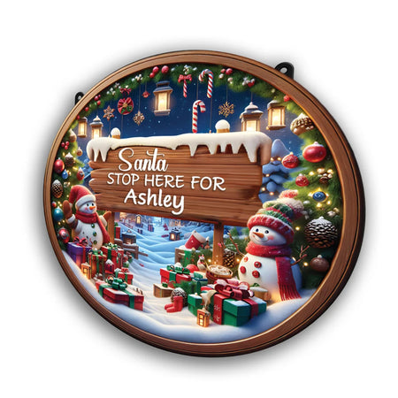 Personalised Santa Stop Here Sign Family Crafts