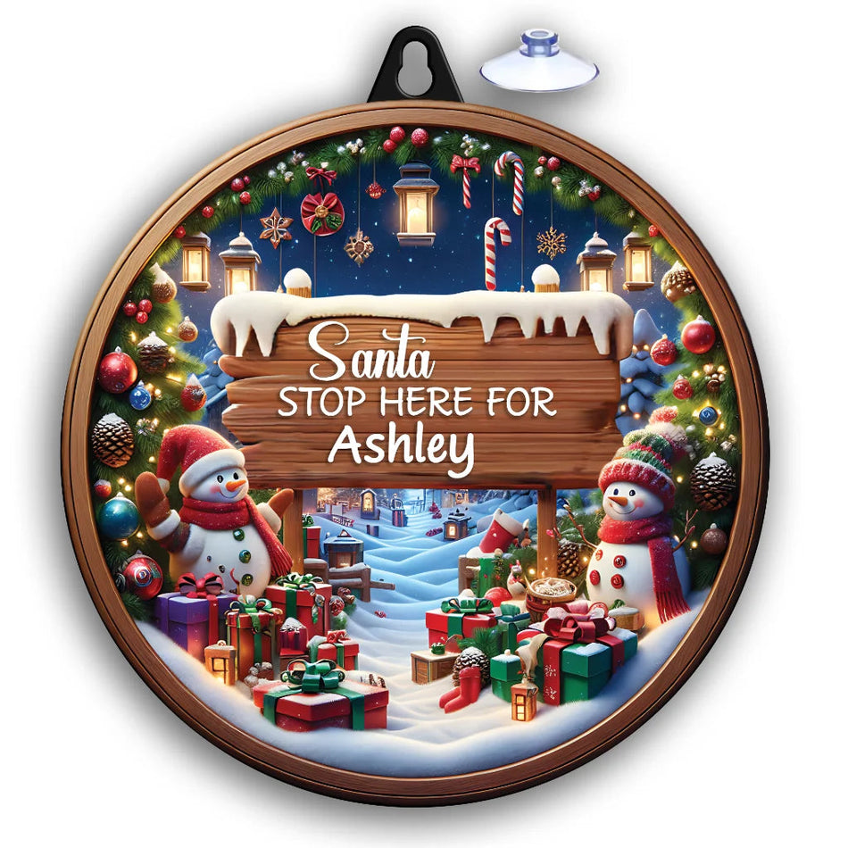 Personalised Santa Stop Here Sign Family Crafts