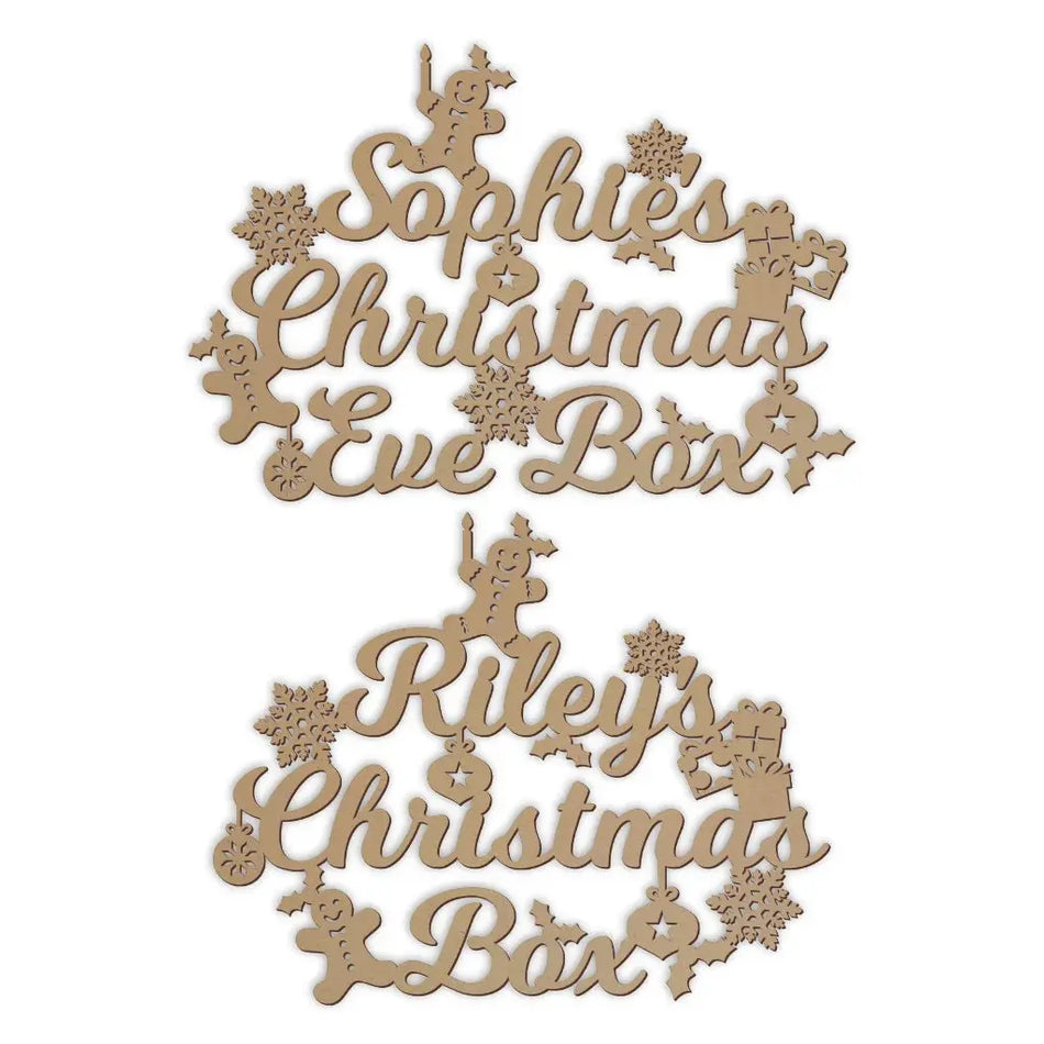 Script font Christmas Box toppers