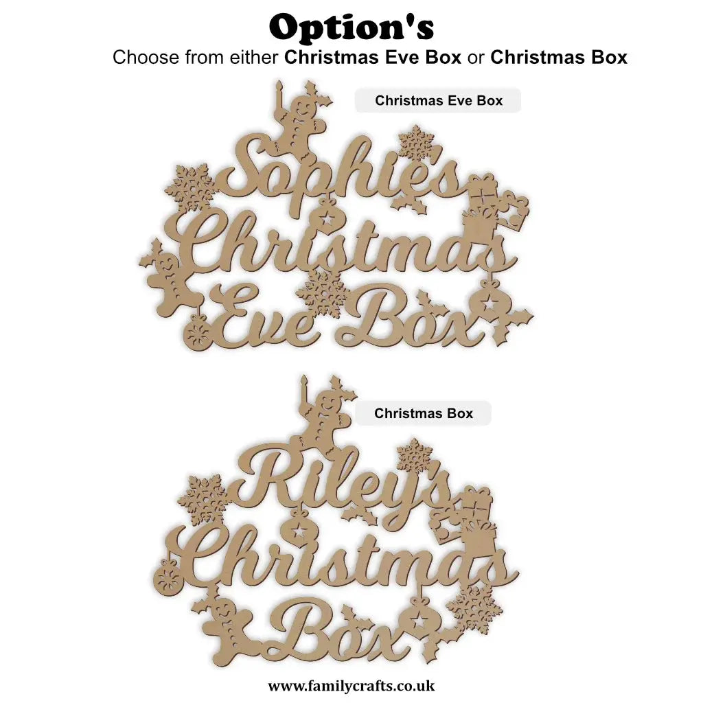 Christmas Eve Box topper options