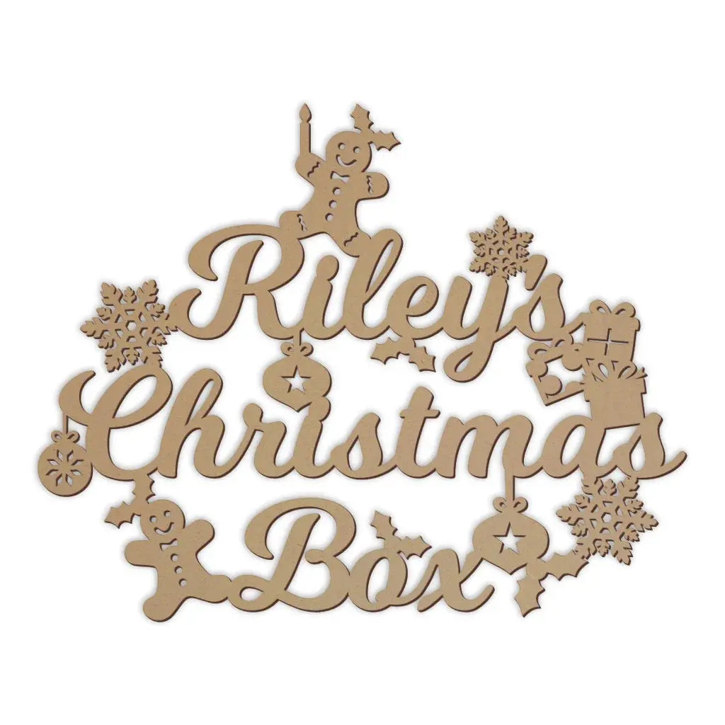 Christmas Box topper with script font
