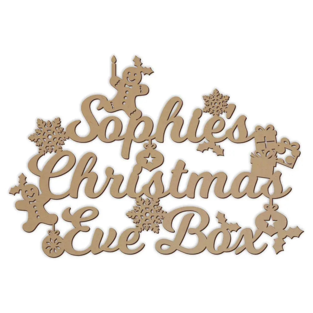 Christmas Eve Box topper with script font