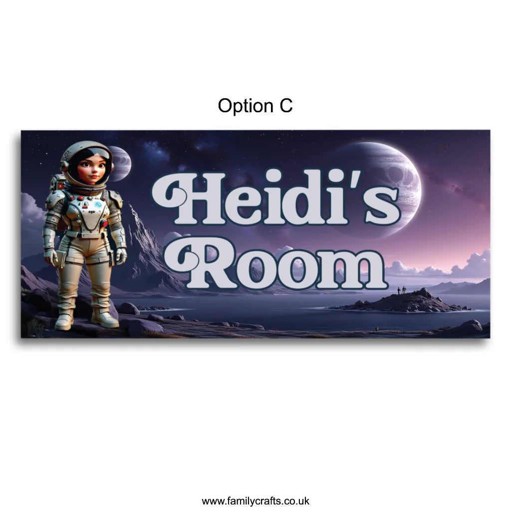 Personalised Space Name Sign Family Crafts
