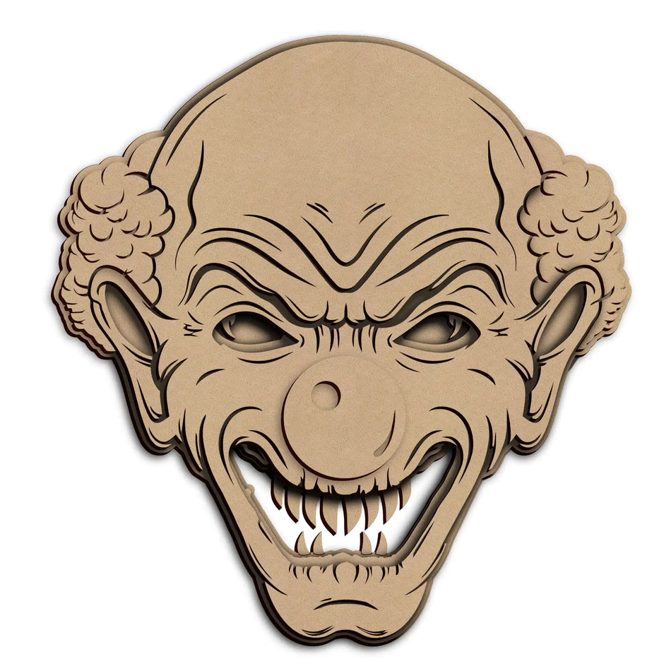 Spooky Halloween Clown Face Wall Plaque