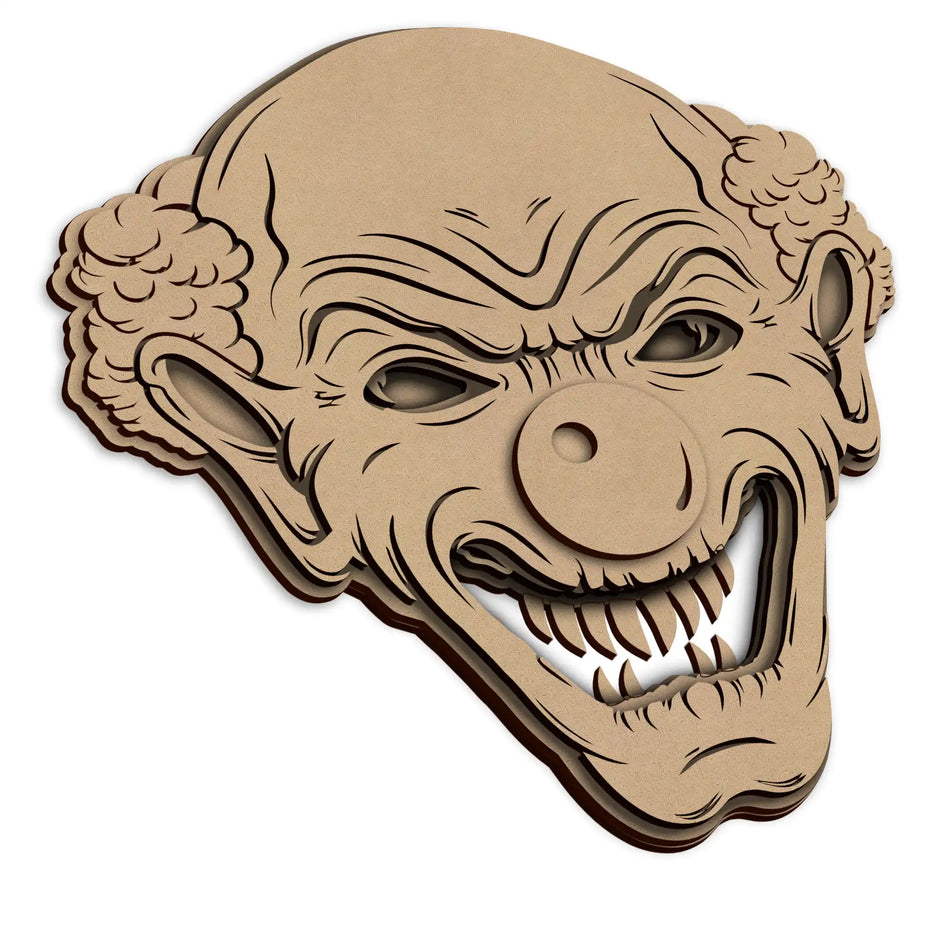 Spooky Halloween Clown Face Wall Plaque
