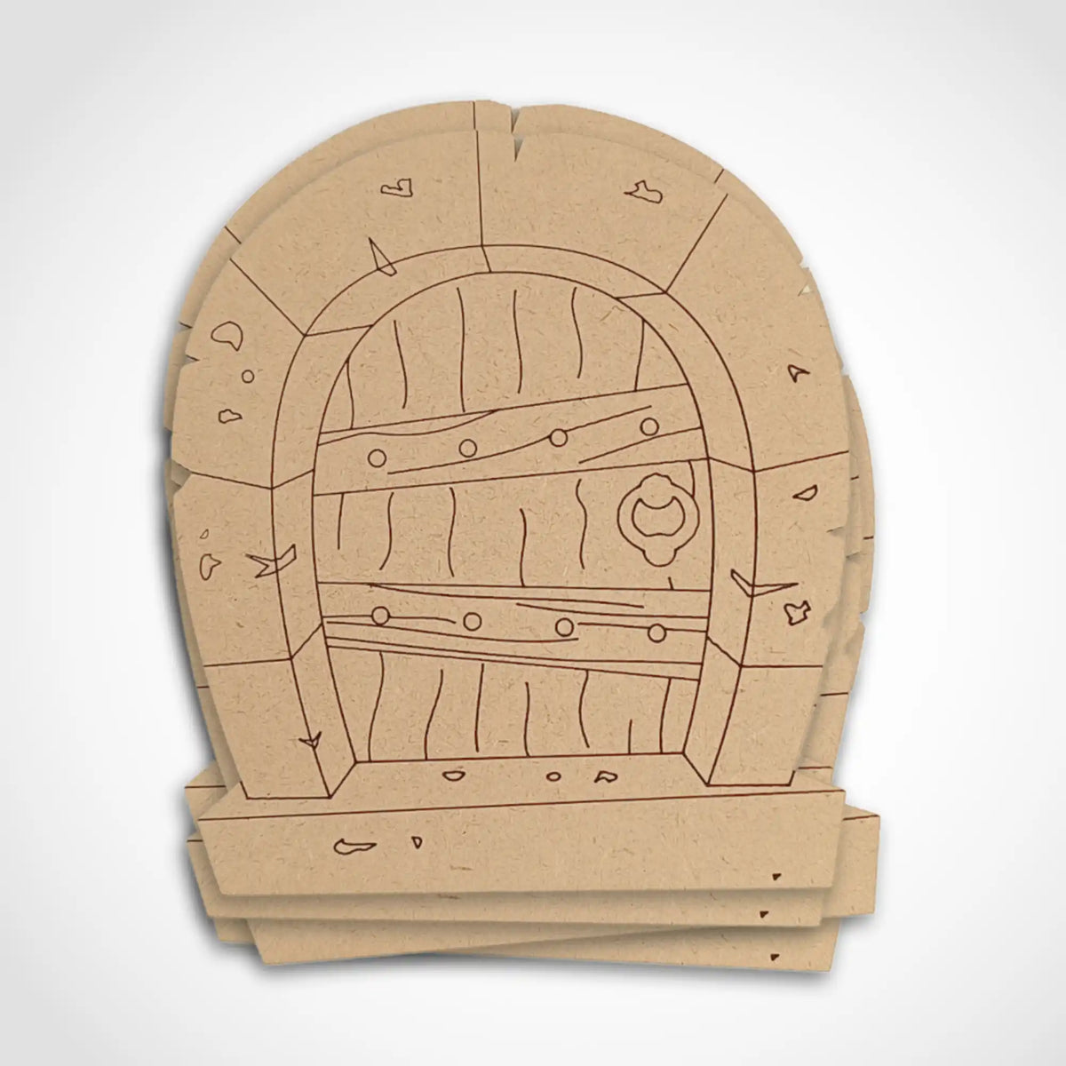 Stone Arch Fairy Door Bundle with Woodgrain