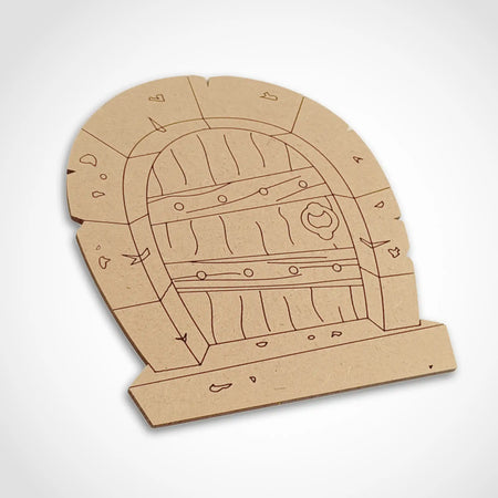 Stone Arch Fairy Door with Woodgrain