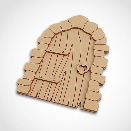 Layered Stone Block Fairy Door Craft Kit with Woodgrain
