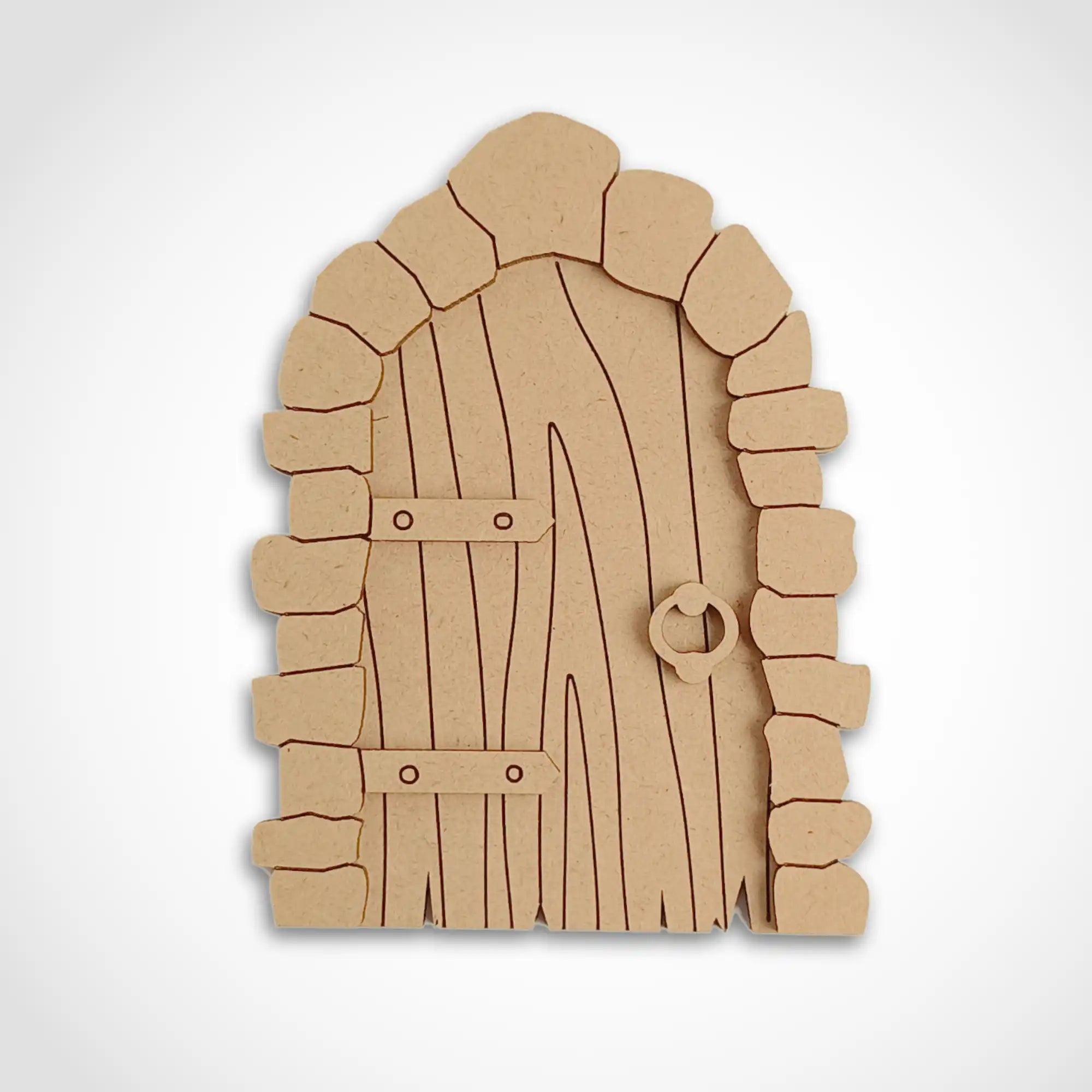 Stone Block Fairy Door Craft Kit with Woodgrain