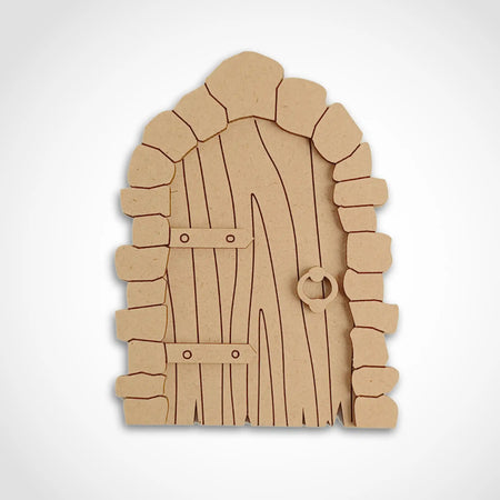Stone Block Fairy Door Craft Kit with Woodgrain