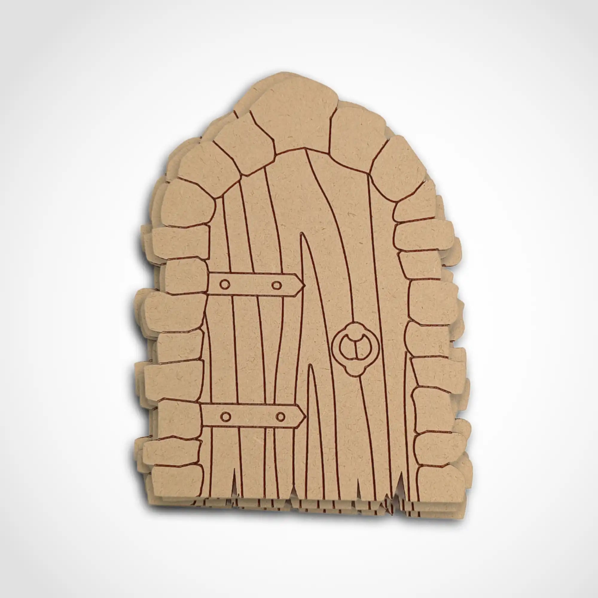 Stone Block Fairy Door Bundle with Woodgrain