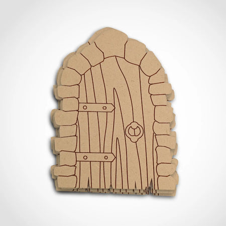 Stone Block Fairy Door Bundle with Woodgrain
