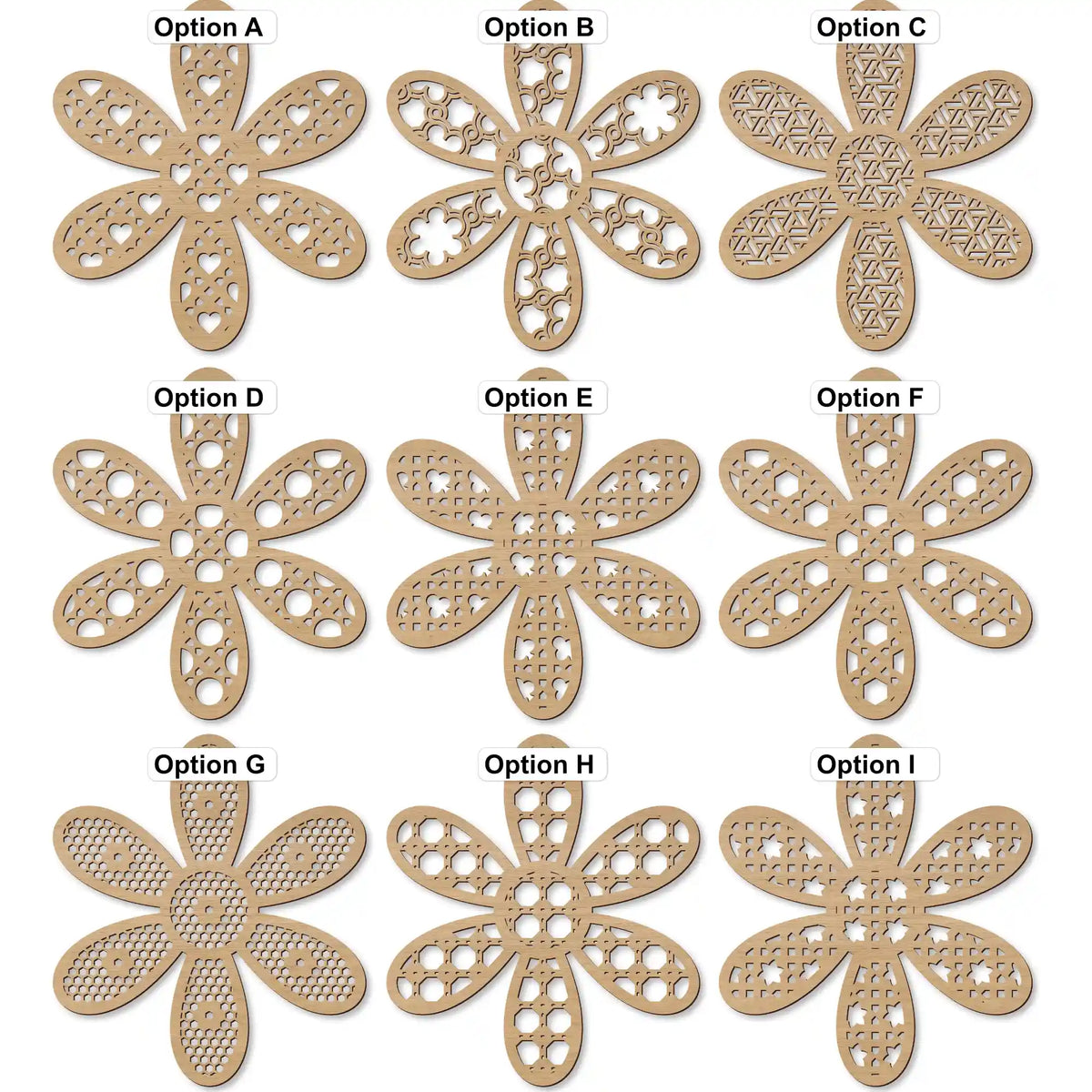 sweet floral rattan name sign pattern options