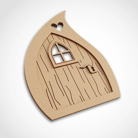 Layered Teardrop Fairy Door Craft Kit with Woodgrain