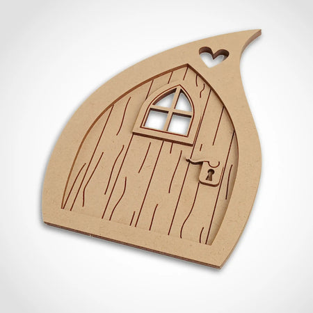 Teardrop Layered Fairy Door Craft Kit with Woodgrain