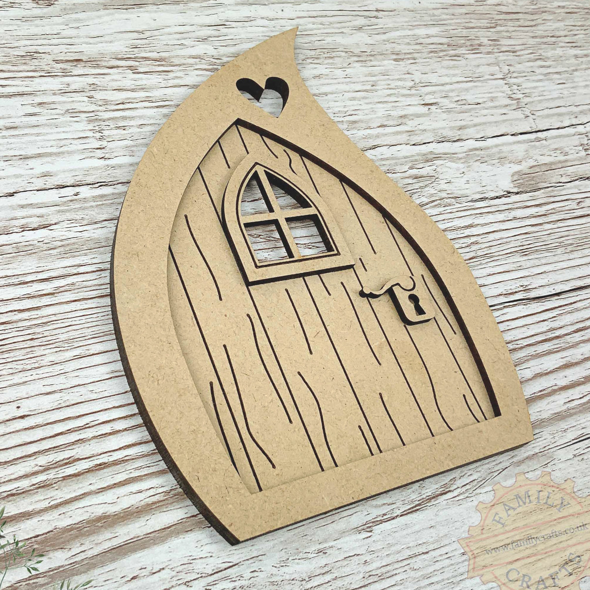 Teardrop Layered Fairy Door with Woodgrain Craft Kit