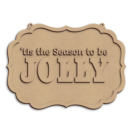 'Tis The Season Christmas Wall Plaque wooden festive decoration ready to paint and personalise.