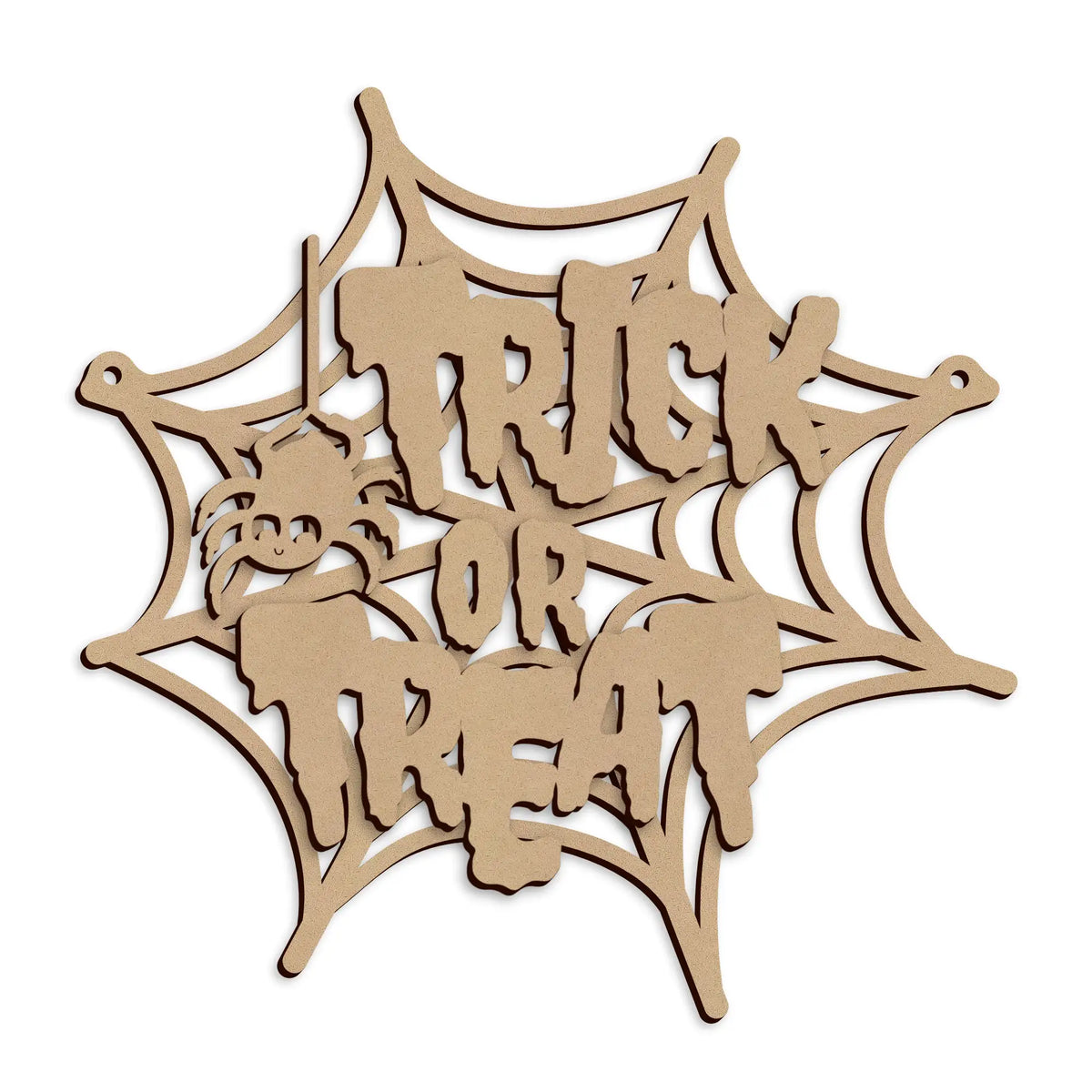 Laser cut Trick or Treat Halloween Wall Sign made from premium MDF.