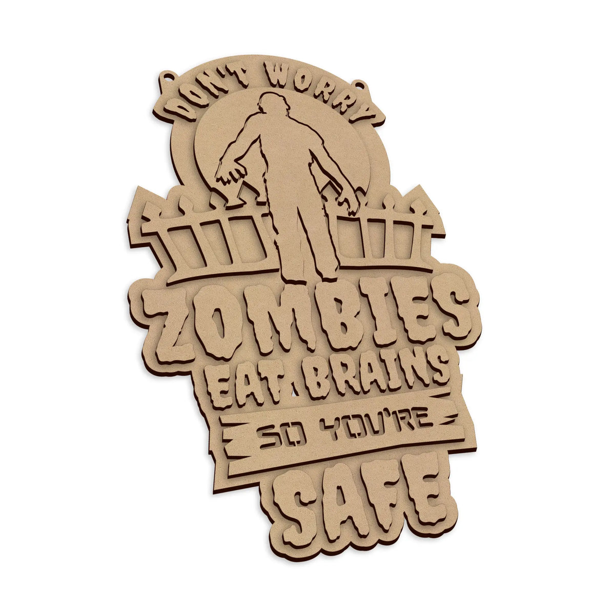 Wooden Zombie Apocalypse Halloween Sign for a spooky Halloween wall and door decoration.