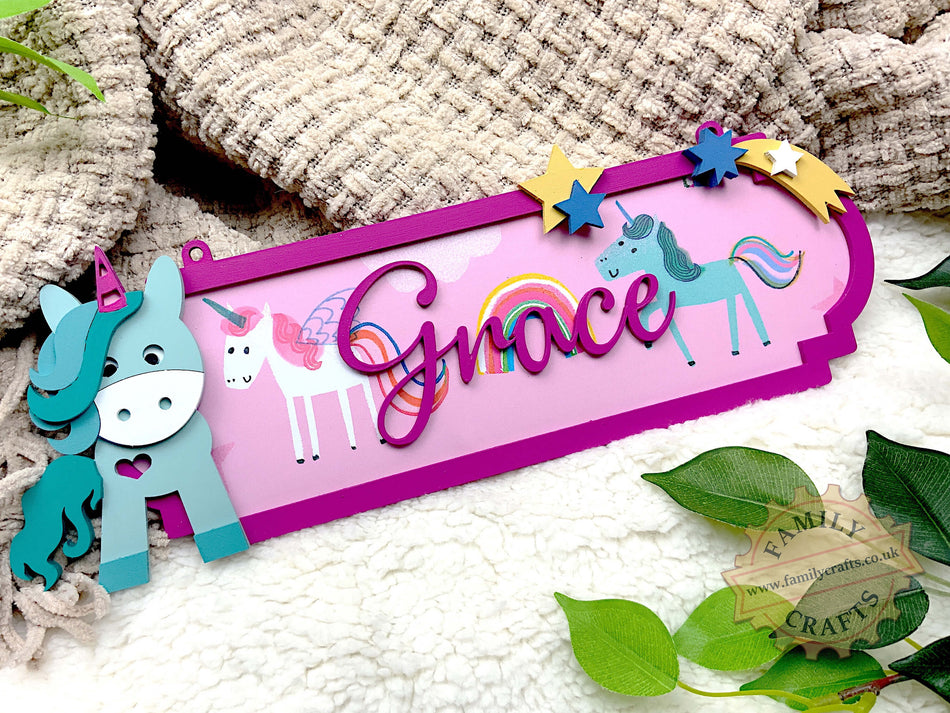 Hand Painted Unicorn Name Sign