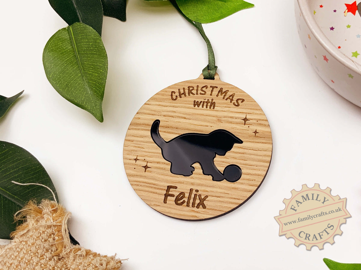 Personalised Cat Christmas Bauble