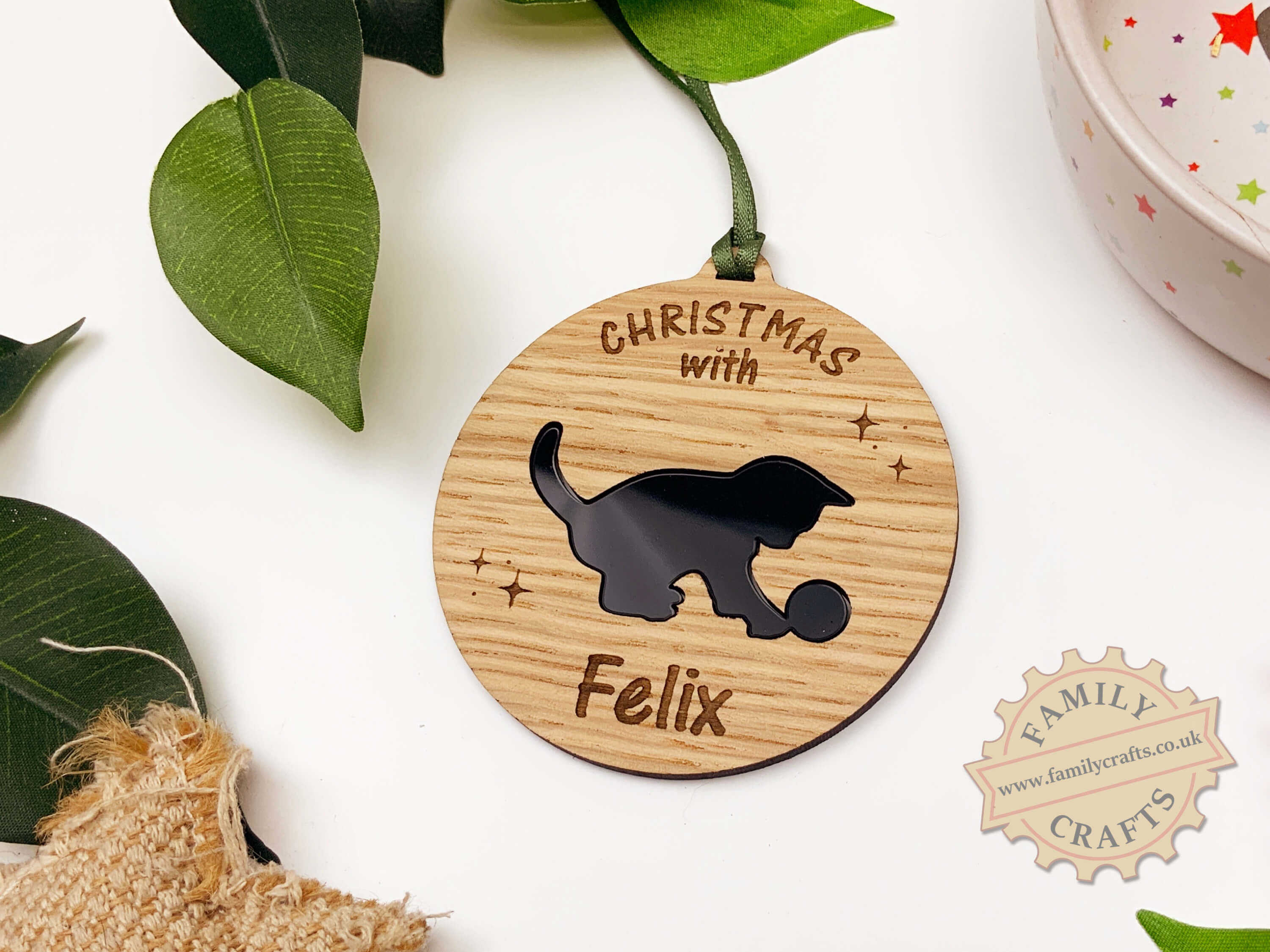 Personalised Cat Christmas Bauble