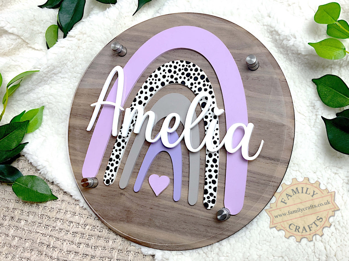 Wooden Rainbow Name Sign
