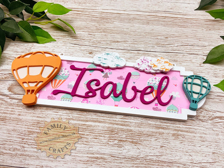 Personalised Hot Air Balloon Door Sign