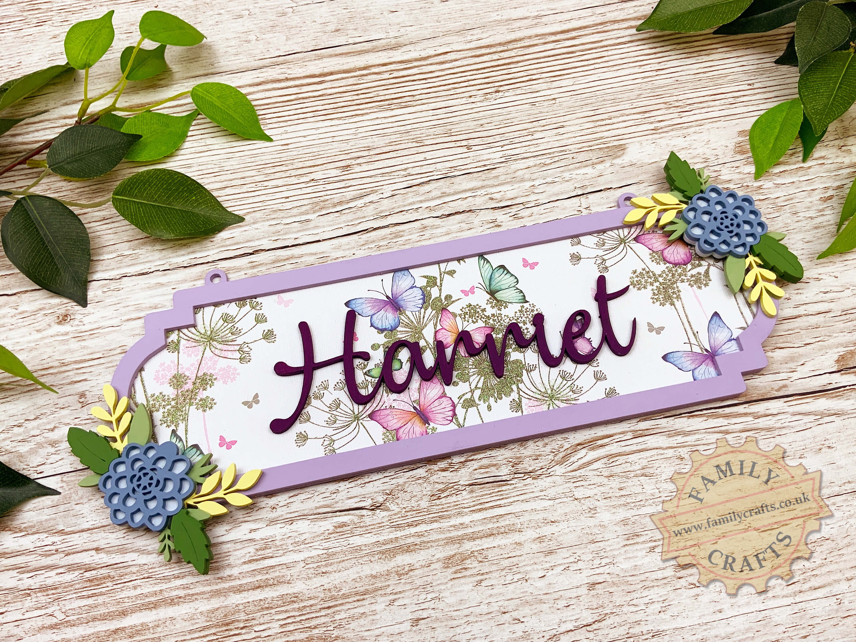 Custom Floral Door Plaque