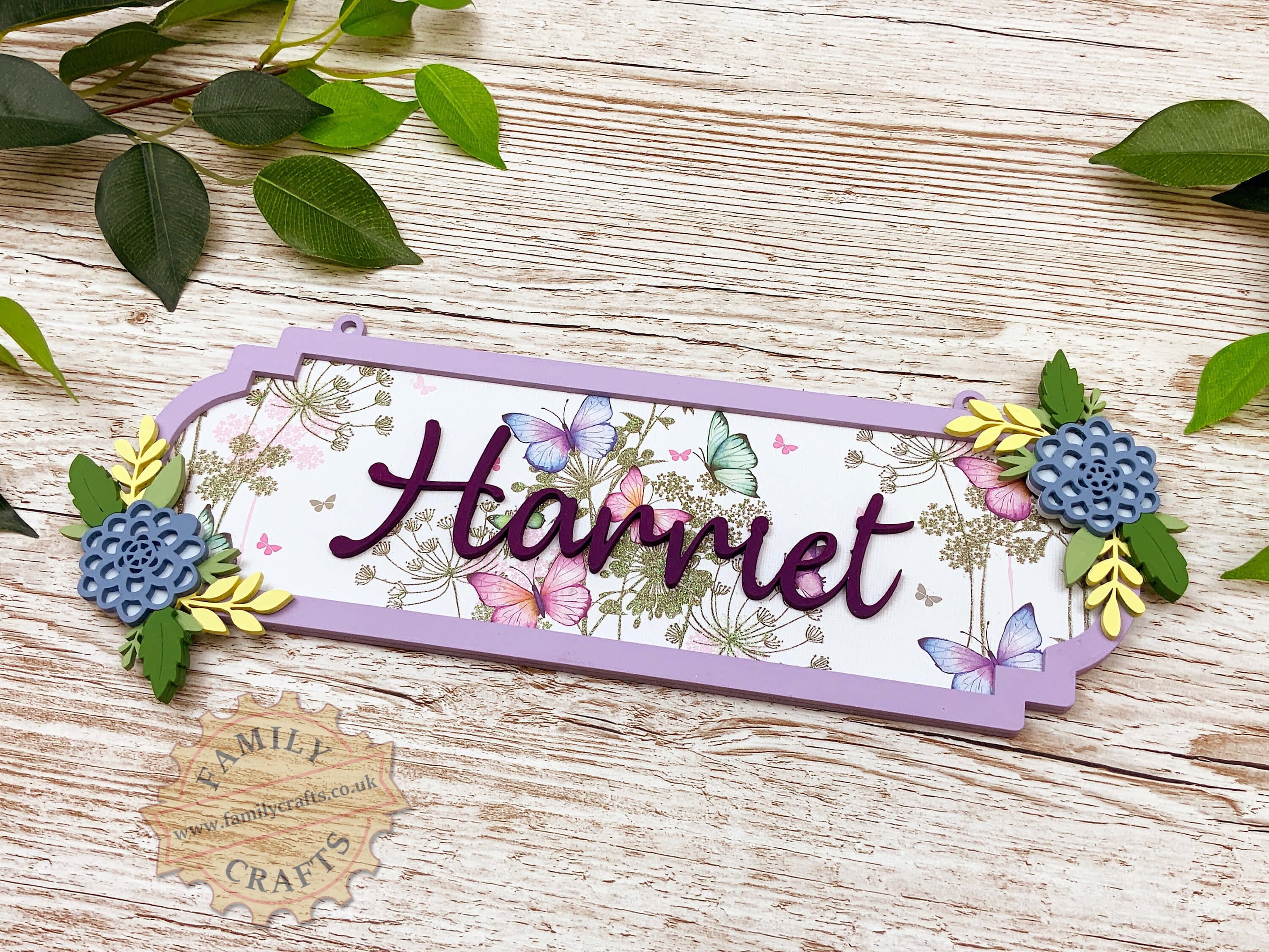 Personalised Floral Door Plaque