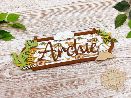 Personalised Dinosaur Door Plaque