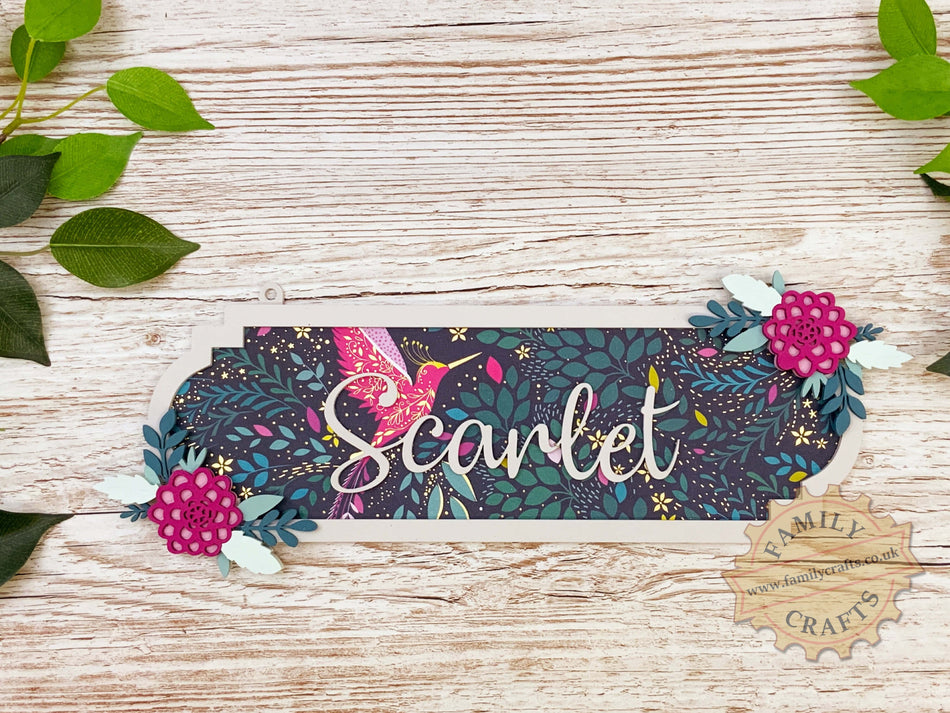 Personalised Hand Painted Floral Door Sign
