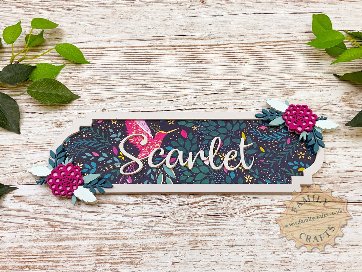 Hand Painted Floral Name Plaque