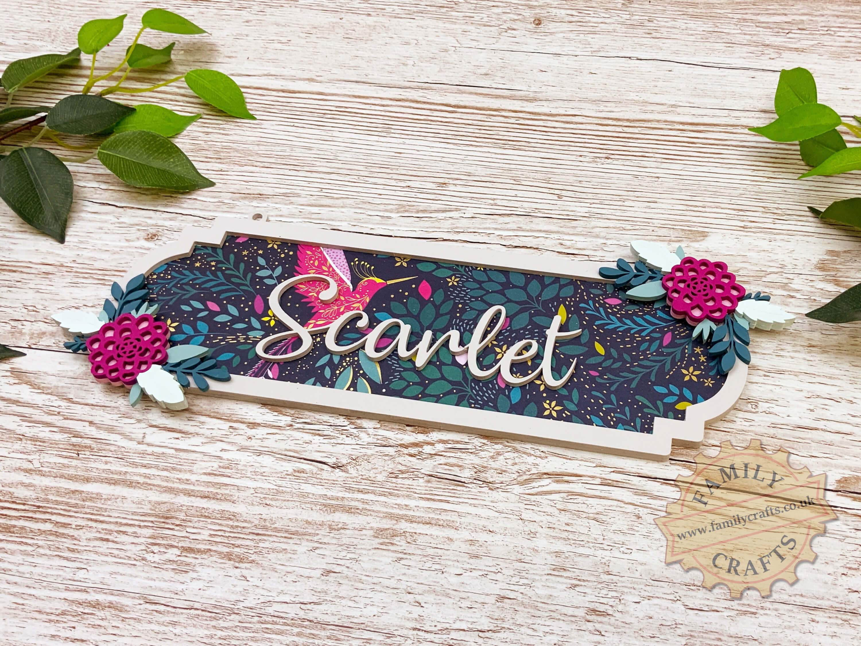 Custom Hand Painted Floral Door Sign