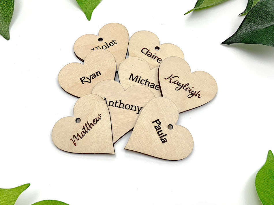 Engraved Wooden Plywood Hearts